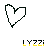 Pixelated heart-shaped icons with varying outlines and text labels below each, displayed in a