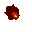A pixelated animation of a fiery explosion transitioning from a small dark core to a large bright sphere against a gray background.