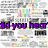 Animated icon with changing text overlays over a background of blurred grayscale and colored elements.