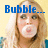 A woman with long blonde hair and a blue top appears in four with changing text overlays and mouth expressions