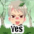 Pixelated anime-style character with light gray hair and green leaves on head, standing in forest background, text overlays change across frames.