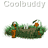 Animated contact sheet of a 4x4 grid showing sequential frames from an animated icon featuring two cartoon rabbits in green foliage with orange feet and white ears, one rabbit holding a stick that changes position across frames.