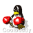 Animated penguin mascot wearing red boxing gloves in a fighting stance across six sequential frames with slight pose variations.