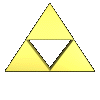 Animated sequence of yellow triangular shapes transforming from a tetrahedron into scattered prisms against gray background.