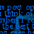 Blue pixelated text repeats across a black background with faint blue smoke-like shapes in the center.