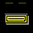 Animated sequence showing a yellow rectangular frame with a white triangular cursor moving across a horizontal bar, followed by a white paper-like shape with a red and blue symbol emerging from the bottom.
