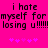 Pixelated text on bright pink background with repeated phrases and heart symbols, static image.