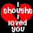 Red heart split into two halves with white text "I thought I loved you" over black background.