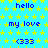 Blue background with yellow stars, displaying repeated text phrases and emoticons in blue pixelated font.
