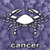 Pixelated crab icon with text labels on a purple background, part of an animated contact sheet showing two frames.