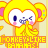 Yellow cartoon monkey with pink ears and blue eyes, hands clasped in prayer pose above head, orange text below reading 'GONKELIKE ISAFARL' on light beige background.