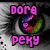 A pixelated image with a large eye graphic, pink text reading "Dora peky," and the phrase "best friends BFF forever" in mixed colors.