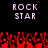 Pixelated text 'ROCK STAR' appears twice above a red crowd of raised hands on black background.