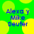 Green background with yellow circular shapes and blue text reading "Alexa y Mike Deuter" in four identical quadrants.