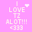 Pixelated pink background with white text reading 'I LOVE TZ ALOT!!! <333' and two distinct animation variations of a small white symbol above 'I'