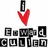 Red heart with black 'i' above, two instances of text blocks reading "Edward Culien" in pixelated font on white background.