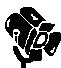 Black and white pixelated flower icon with shifting petal patterns , each frame showing distinct petal arrangements and partial white fill on select petals