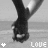 A black-and-white animated contact sheet showing two frames of a person's legs in motion with "LOVE" text and heart symbols at the bottom.