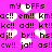Pixelated text and heart shapes on a bright pink background with no visible animation changes.