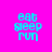 Four identical pixelated text on bright pink background, each displaying 'eat sleep run' in cyan with yellow bars covering parts of the text