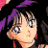Pixelated anime-style character with purple hair accessory and dark hair, next to text reading 'AnimeIM' and 'com' on black background.