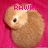 Pixelated brown creature with single black eye on pink background, pink text "RAW!" above it.