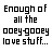 Pixelated text and a peanut butter jar icon arranged in a , with partial phrases about 'ooey-gooey love stuff' and 'Save It for the Peanut butter!!'