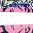 Pixelated static image with blue text 'Solomon' over pink and dark abstract shapes on a white background.