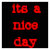 Two side-by-side animated frames of a pixelated text-based buddy icon with red and white text on black backgrounds.