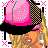 Animated contact sheet of a pixel-art character in various poses and text frames showing "iced out bitch" with pink, black, and white color scheme.