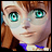 Pixelated anime-style character with brown hair and green eyes, wearing a blue and white outfit, next to text reading "AnimeIM" and "com" on black background.