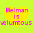 Yellow heart-shaped background with pink text reading "Melman is velumtous velumtous" on a bright green backdrop.