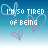 A 6-frame animated contact sheet showing a pixelated text-based icon with the phrase "I'M SO TIRED OF BEING ALONE" over heart outlines on a blue gradient background, displaying varying levels of blur and color saturation across frames.