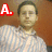 A person in a light blue and white striped shirt appears in three with red text labels A., J., and A.J. against a brown background
