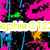 Pixelated static image with vibrant pink, black, blue, green, and yellow colors featuring a white banner with yellow text reading 'Sophie C122' across the center.