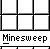 A static contact sheet of a Minesweeper game interface showing multiple grid cells with numbers and mine markers, arranged in a 3x2 layout on a gray background.