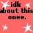 Red background with black text reading "idk about this onee." repeated twice, surrounded by white star shapes.