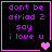 A 4-frame animated contact sheet showing a pixel art icon with purple text and heart symbols on black backgrounds, each frame displaying the same core message with varying heart animations.