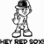 Pixelated image divided into four quadrants with a cartoon character, text fragments, and sports team symbols.