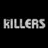 Two side-by-side pixelated frames of the word "KILLERS" in a retro 8-bit style, one on black background and one on white background.
