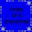 Blue background with white dashed borders and snowflake symbols, displaying repeated text "OMG!! IT'S SNOWING!!" in black pixelated font.