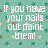 Pixelated text on a teal background with star patterns, featuring phrases about nails and chocolate, live laugh love, and Ha-Hp.