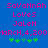 Blue background with pink pixelated text reading "Savannah Loves Jalen March, 4, 2008" and five green four-leaf clovers below.