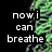 Pixelated text on black background with green abstract pattern, split into two sections showing sequential phrases.