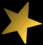 Golden star-shaped icons with gradient shading on black backgrounds, arranged in a vertical and horizontal across three
