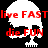 Pixelated skull icon with red text 'live FAST' and 'die FUN', showing color variations across four