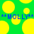 Green background with yellow circles and blue text reading "**MOLLY**" repeated twice with asterisks.