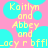 Pixelated text on a pink background with cyan circles, displaying names and 'bffl' in yellow font.