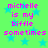 Pixelated text reads 'michelle is my biffle sometimes' on a green background with blue stars, displayed in two identical