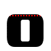 Five square icons with rounded corners display a black background and central white vertical rectangle, each featuring red dot patterns in varying positions across the top or bottom edges.